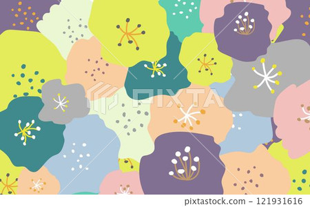 斯堪的納維亞風格花卉背景 B03 圓形花朵佈置 121931616