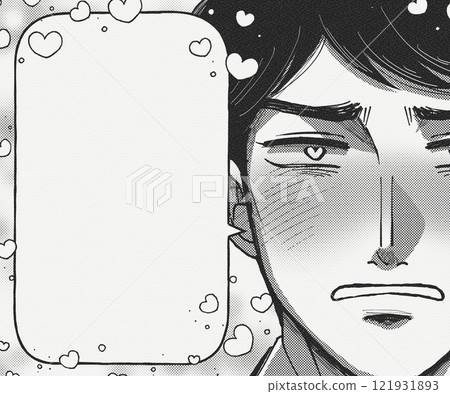 Illustration of a geeky man obsessed with someone he likes Illustration of a geeky man obsessed with someone he likes 121931893