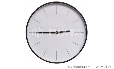 Minimalist Black and White Wall Clock on White background - Perfect for Time Management and Scheduling Concepts - 14.45/02.45 Minimalist Black and White Wall Clock on White background - Perfect for Time Management and Scheduling Concepts - 14.45/02.45 121932176