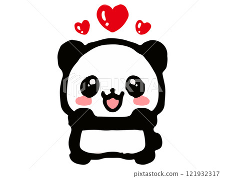 Cute panda hand-drawn illustration material 121932317