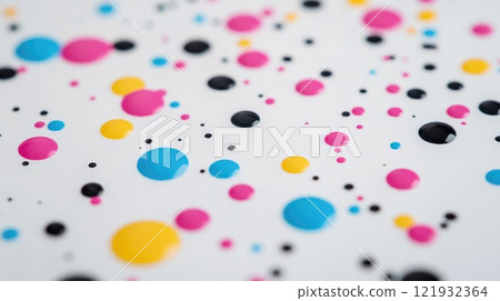 cmyk color drops on white background 121932364