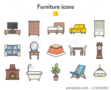 Furniture icon collection Furniture icon collection 121932892