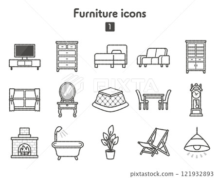 Furniture icon collection 121932893