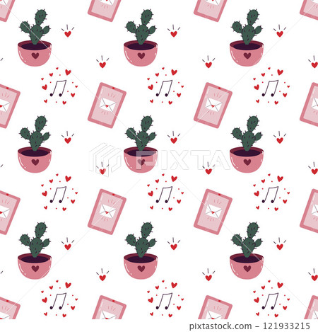 Saint Valentine's seamless pattern with love elements Saint Valentine's seamless pattern with love elements 121933215