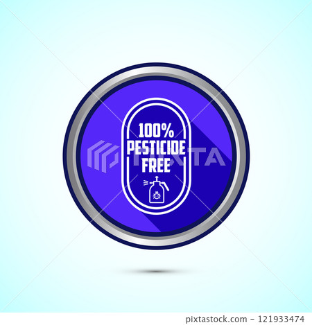 Pesticide free icon design illustration. Certified natural product sticker symbol illustration. Button design Pesticide free icon design illustration. Certified natural product sticker symbol illustration. Button design 121933474