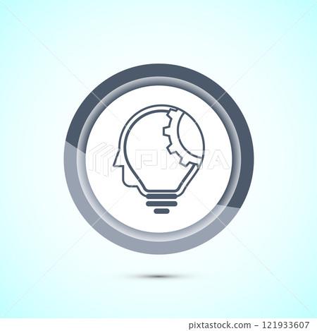 Electric light bulb icon design illustration, Creative idea icon, Button design 121933607