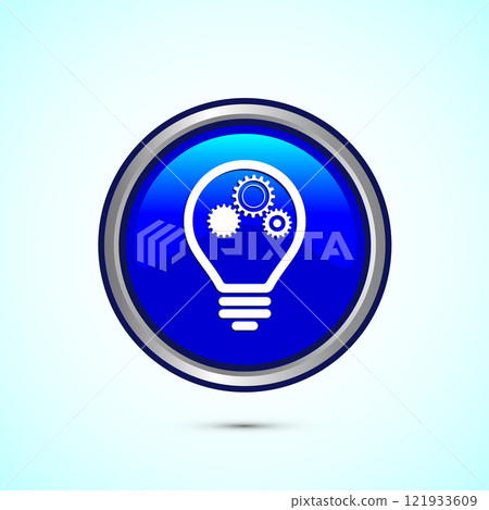 Electric light bulb icon design illustration, Creative idea icon, Button design 121933609
