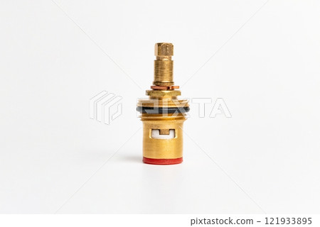 Water faucet-axle box with ceramic plates on a c background close-up macro photography Water faucet-axle box with ceramic plates on a c background close-up macro photography 121933895