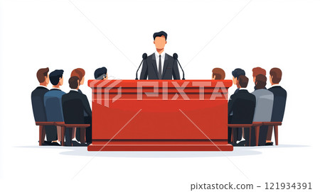 A businessman giving a presentation 121934391