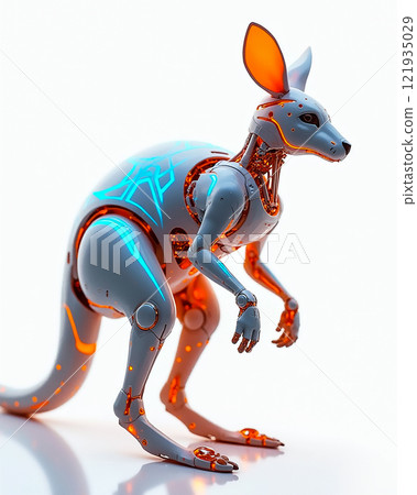 Robotic kangaroo design showcasing advanced technology in a futuristic setting 121935029