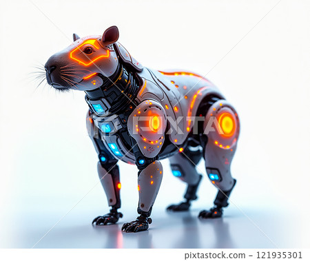 Futuristic robotic rodent designed for exploration and companionship in a tech-driven world Futuristic robotic rodent designed for exploration and companionship in a tech-driven world 121935301