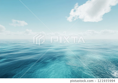 Serene ocean view with gentle waves under a clear sky inviting calmness and reflection 121935994