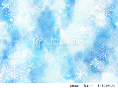 Background material with scattered snowflakes 121936089