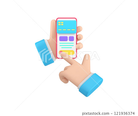 Online banking financial payment smartphone application 3d icon realistic vector illustration 121936374