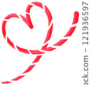 Stripe red heart 121936597