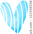 Stripe blue heart 121936598