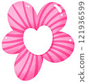 Stripe pink flower heart 121936599