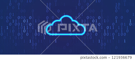 Cloud technology ransfer digital data on circuit board Cloud technology ransfer digital data on circuit board 121936679