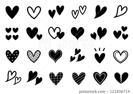 Handwritten heart icon decoration Handwritten heart icon decoration 121936714