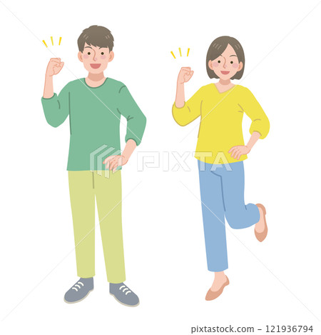 Men and women playing guts poses 121936794