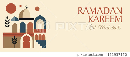 Ramadan Kareem Mosque Vector Design 121937150