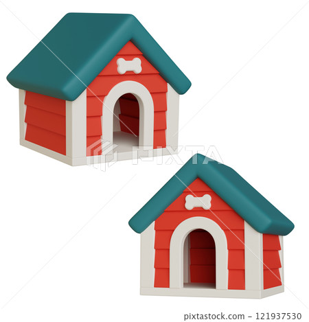 dog house 3D icon graphic 121937530