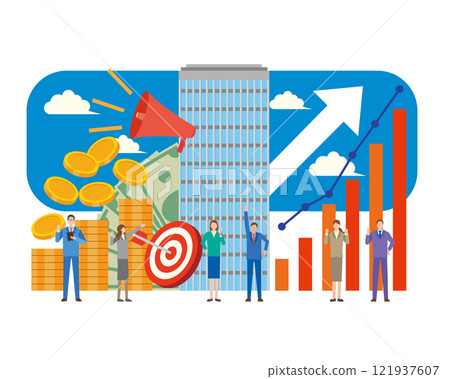 Illustration of a company doing well 121937607