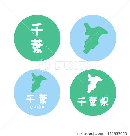Simple Chiba, Japan map illustration set Simple Chiba, Japan map illustration set 121937633
