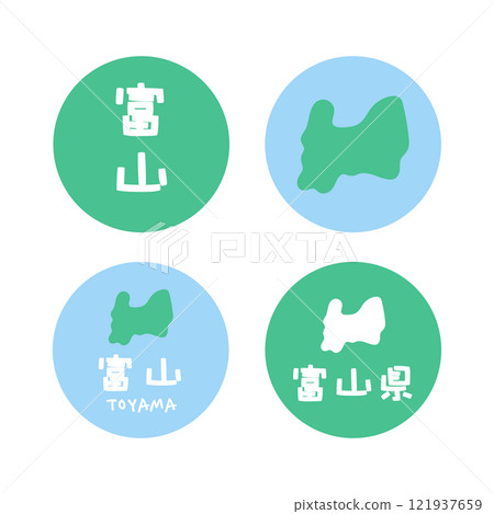 Simple map of Toyama, Japan Illustration set Simple map of Toyama, Japan Illustration set 121937659