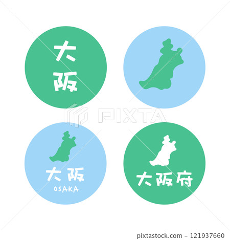 簡單的日本大阪地圖插畫素材集 簡單的日本大阪地圖插畫素材集 121937660