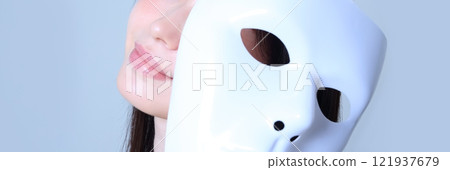 Image of a woman with a mask Image of a woman with a mask 121937679