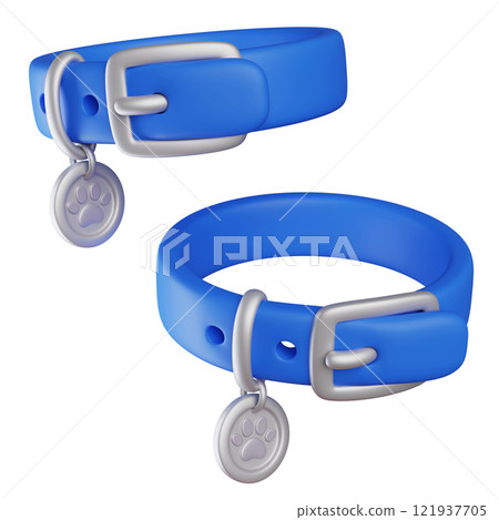 blue color dog collar 3D icon 121937705