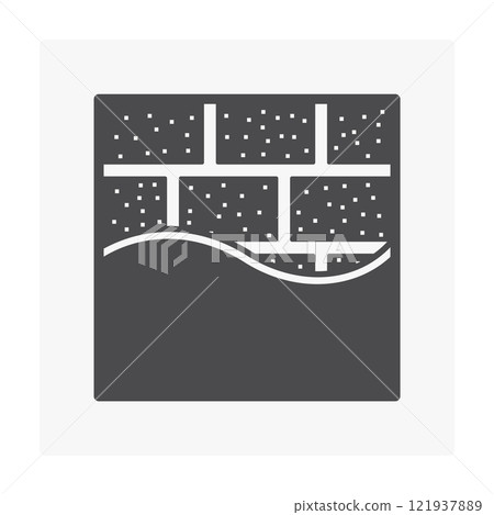 Concrete block wall and plastering vector icon, work in architecture, construction. Concrete block wall and plastering vector icon, work in architecture, construction. 121937889