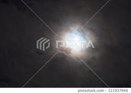 Moon seen from the clouds Moon seen from the clouds 121937948