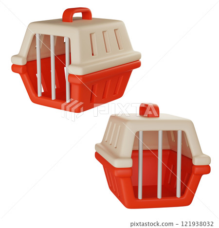 dog and cat pet carrier 3D icon dog and cat pet carrier 3D icon 121938032