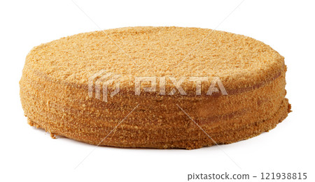 Sweet round layer of brown sugar made from natural cane sugar, perfect for baking and desserts 121938815