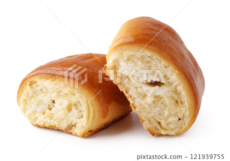 Soft and fluffy pastry filled with creamy filling enjoyed as a delicious snack or dessert Soft and fluffy pastry filled with creamy filling enjoyed as a delicious snack or dessert 121939755