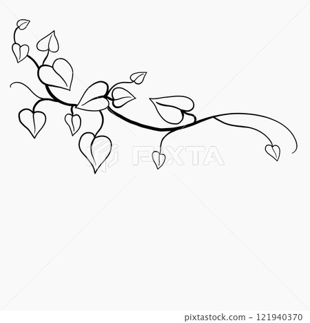 Floral ivy drawing decorative ornament flat design. 121940370