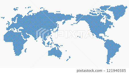 Square shape world map on white background. Square shape world map on white background. 121940385