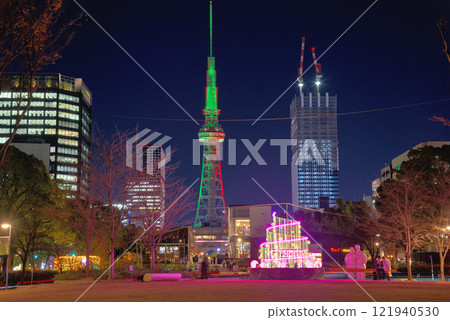 [愛知縣] 久屋大通公園和名古屋電視塔的夜間照明 121940530