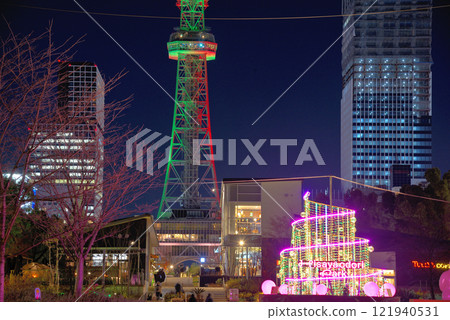 [愛知縣] 久屋大通公園和名古屋電視塔的夜間照明 121940531