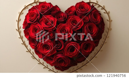紅玫瑰花束和框架 05 紅玫瑰花束和框架 05 121940756