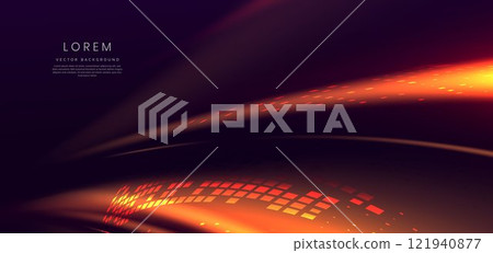 Abstract orange light ray on dark purple background. Abstract orange light ray on dark purple background. 121940877