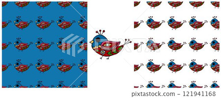 Folk ornament. Set Seamless Patterns Folk ornament. Set Seamless Patterns 121941168