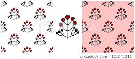 Folk ornament. Set Seamless Patterns 121941311