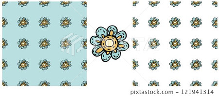 Folk ornament. Set Seamless Patterns 121941314