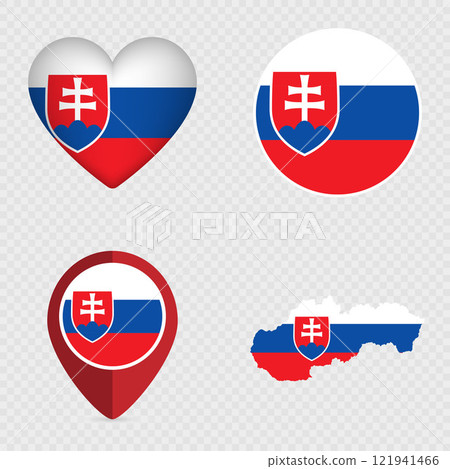 Slovakia Flag Icons Pack. Vector illustration. 121941466