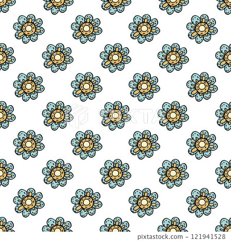 Seamless pattern. Folk ornament. Pattern in hand drawn style Seamless pattern. Folk ornament. Pattern in hand drawn style 121941528