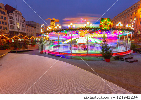 Festive Fair and Carousels at Freedom Square, Poznan, Poland 121942234