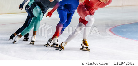 group athletes and speed skaters mass start race group athletes and speed skaters mass start race 121942592